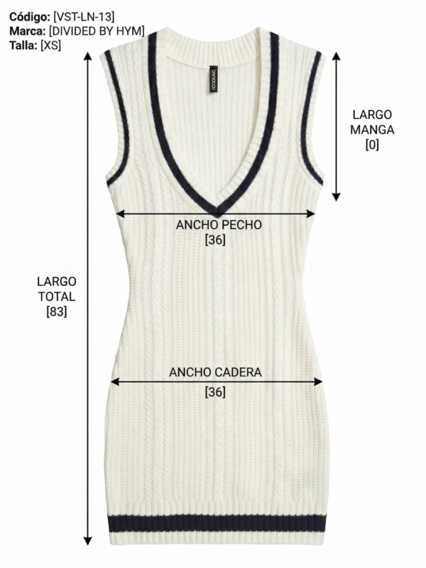 Chaleco Tejido H&M Divided - Estilo Preppy Aesthetic - Talla S