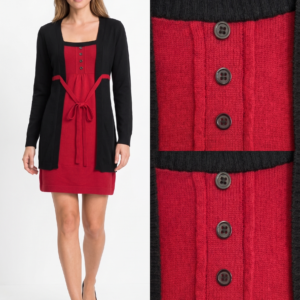 vestido-doble-rojo-corto-elegante-lana-bodyflirt-vintacha